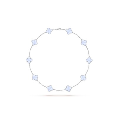 VAN CLEEF VINTAGE ALHAMBRA NECKLACE WITH 10 FOUR-LEAF CLOVER MOTIFS VCARD34800